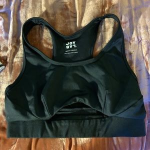 Black JoyLab sports bra with front cut out